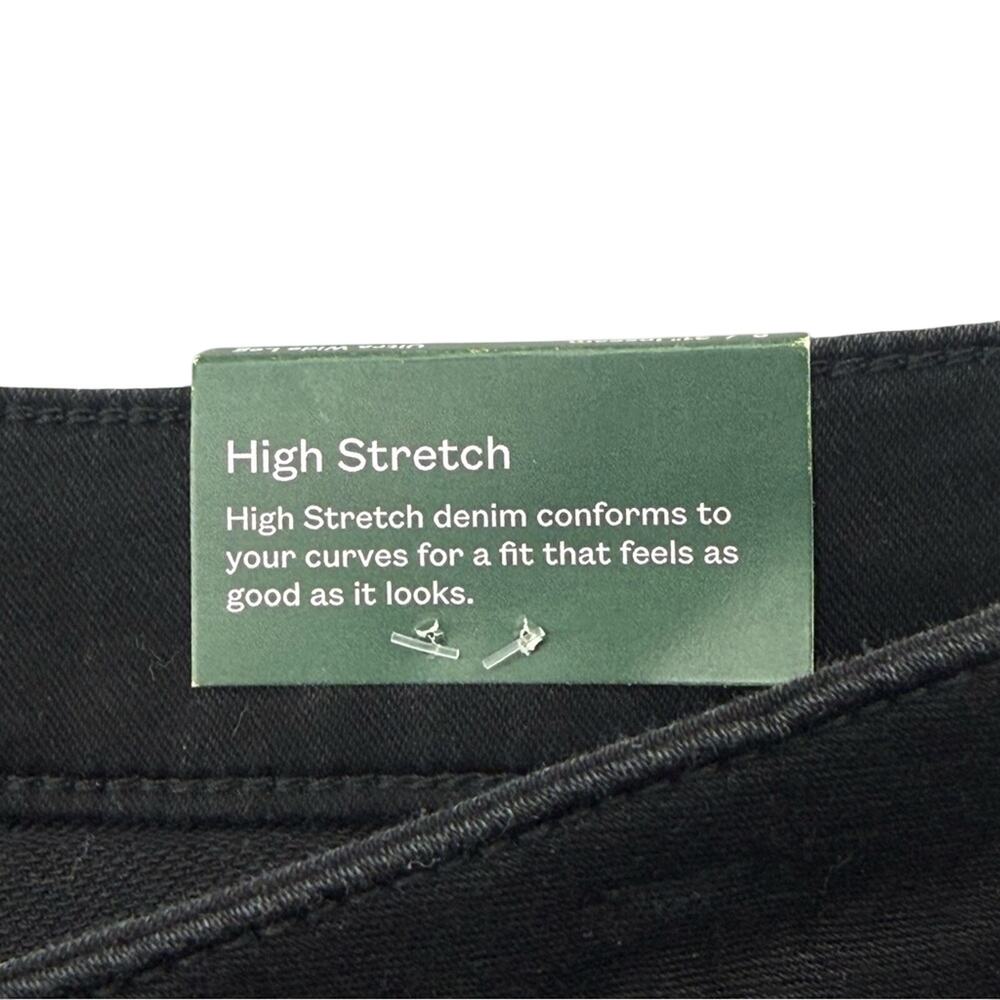 NWT Ultra Wide Leg Black High Stretch Indie Streetwear Jeans Deep Black Size 6 - Picture 7 of 11